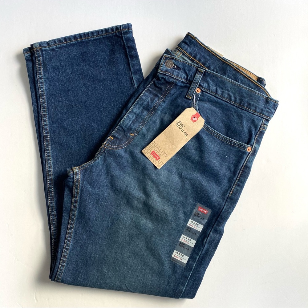 Levi’s 505 Men’s Regular Fit Jeans Dark Wash